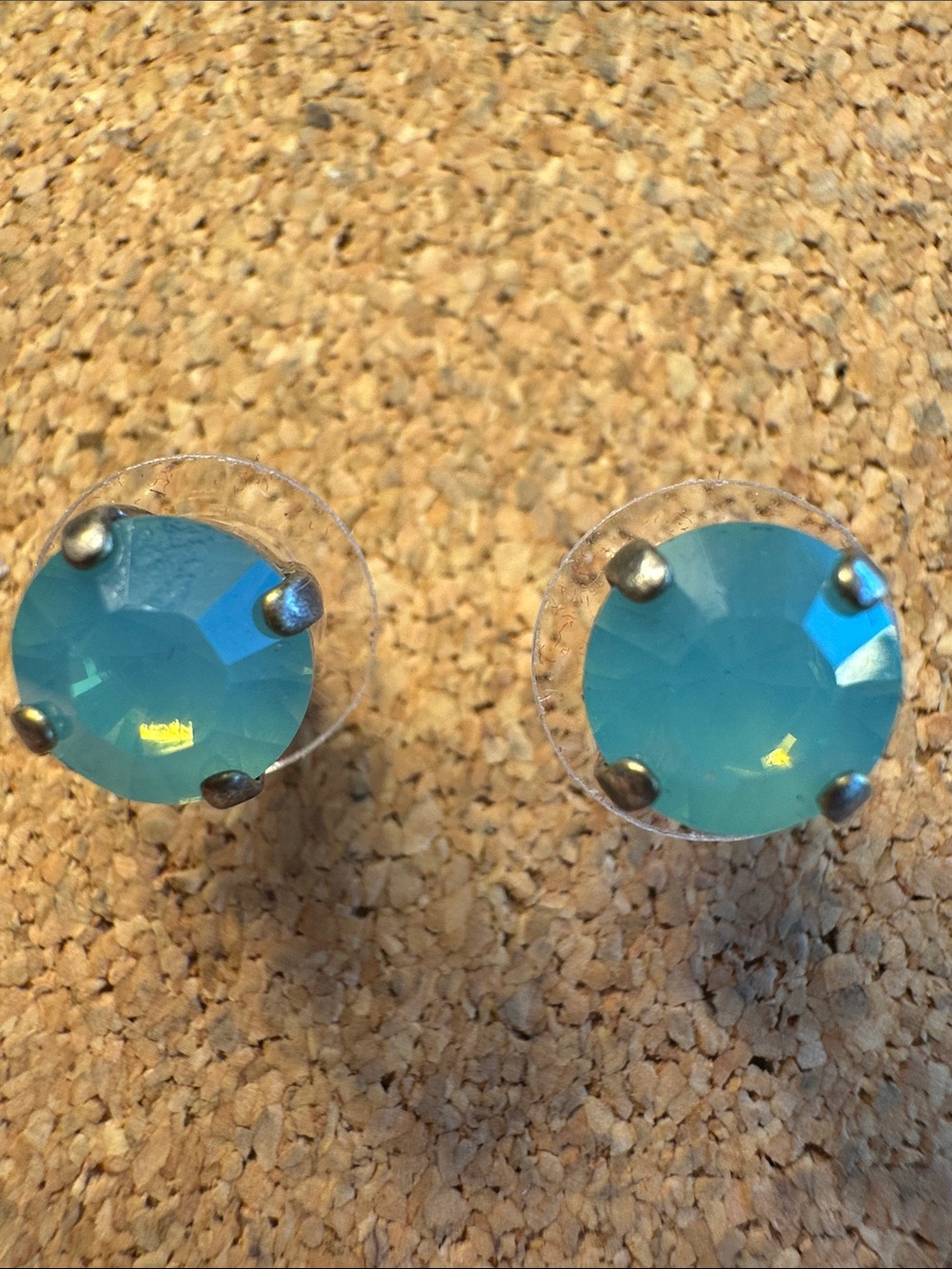 Atlantis Berlin Pacific Opal Swarovski Crystal Ear posts earrings - Picture 4 of 10